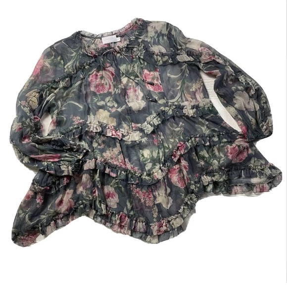 SOLD/ZIMMERMANN Iris floral-printed sheer-top - Picture 3 of 8